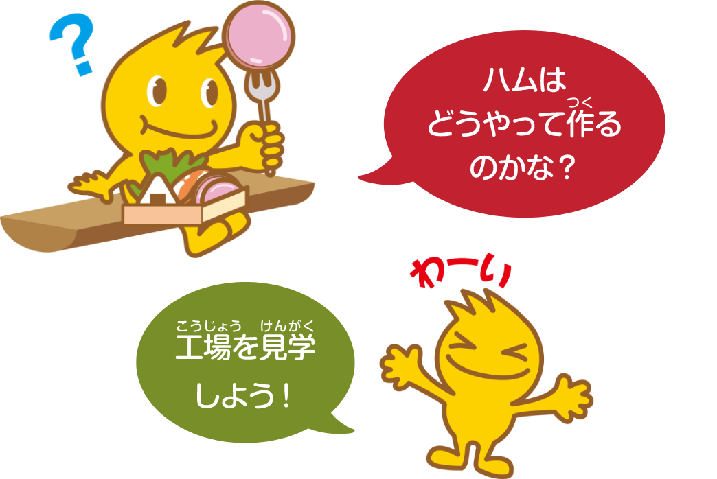 ハムはどうやって作るのかな？工場を見学しよう！