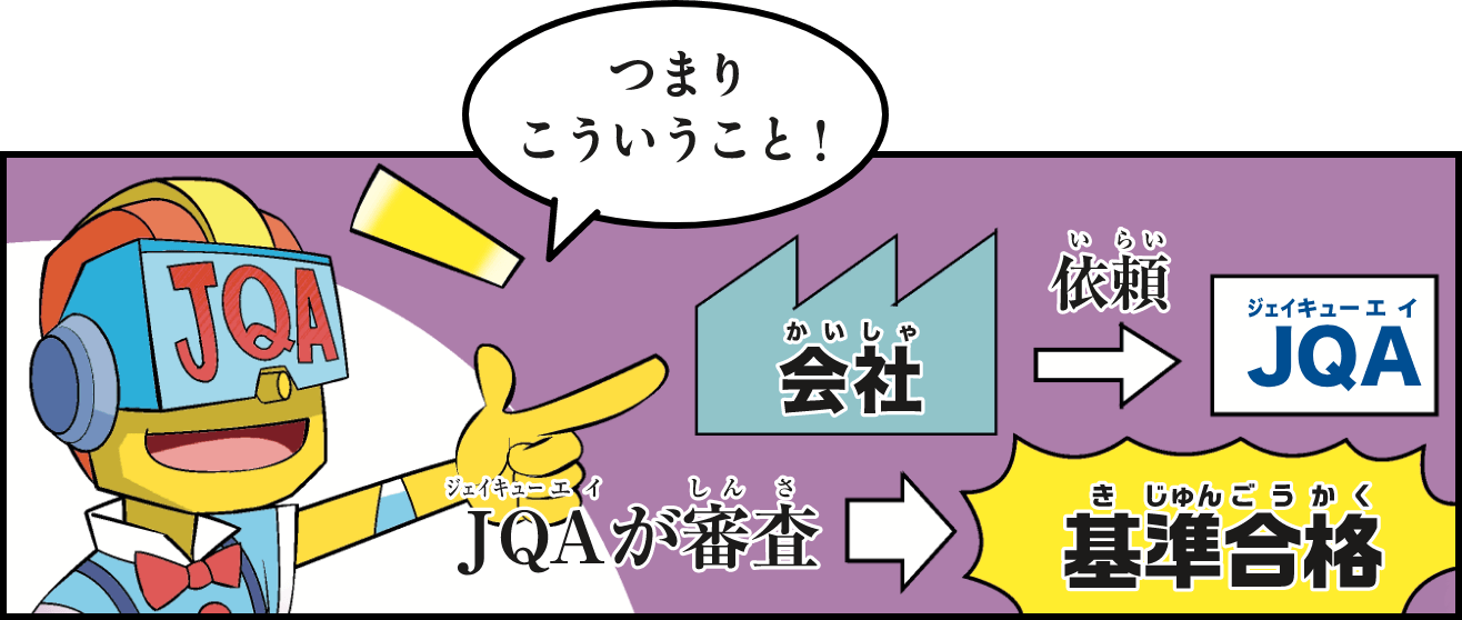 JQA（ジェイキューエイ／日本品質保証機構）が審査